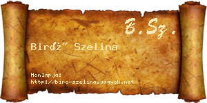 Biró Szelina névjegykártya